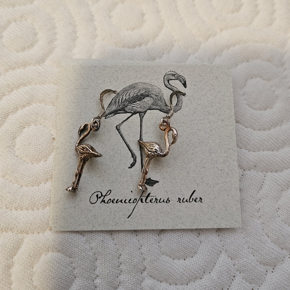 Sterling Silver Flamingo Earrings